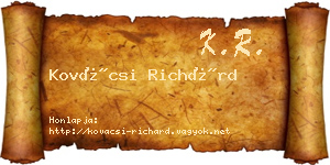 Kovácsi Richárd névjegykártya