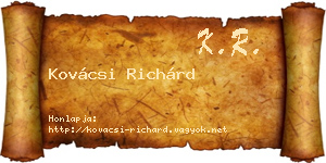 Kovácsi Richárd névjegykártya