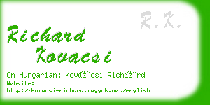 richard kovacsi business card